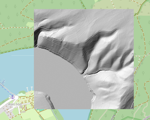 Schummerung für eine Datenkachel am Edersee (Hessen).